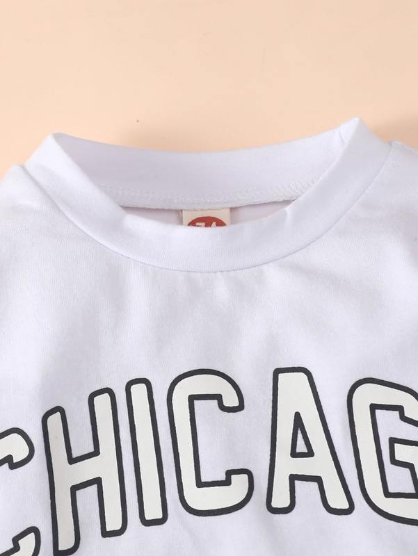 Baby Letter Graphic Tee & Camo Print Sweatpants SHE