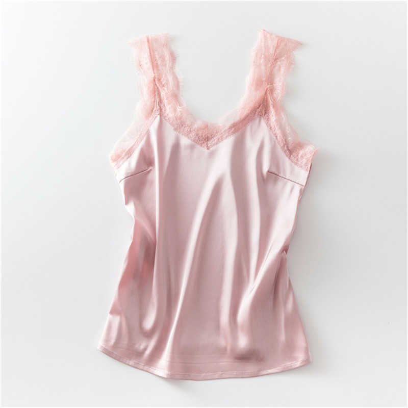 Sexy Lace Tank Top Women Summer Casual Satin Silk Vest Backless Lace-up Basic Tops Black Sleeveless Camisole T-Shirt 210625