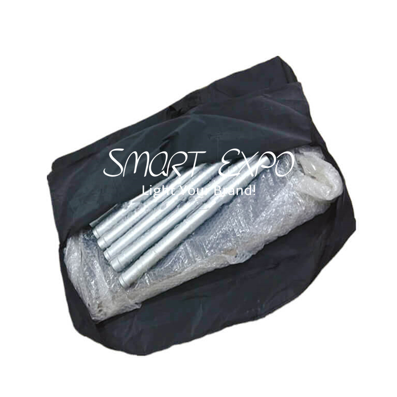 Promotional Portable Exhibition Counter Advertising Display with HDF Top-Bottom Boards Thick Aluminum Tube Tension Fabric Printed Graphic Carry Bag