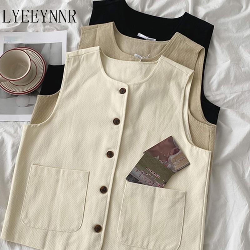 Women's Vests LYEEYNNR Japan Style Harajuku Vest Women Solid Color Single Breasted Sleeveless Jackets Female Pockets Design Tops Ropa Mujer, Black
Women's Vests LYEEYNNR Japan Style Harajuku Vest Women Solid Color Single Breasted Sleeveless Jackets Female Pockets Design Tops Ropa Mujer, Black