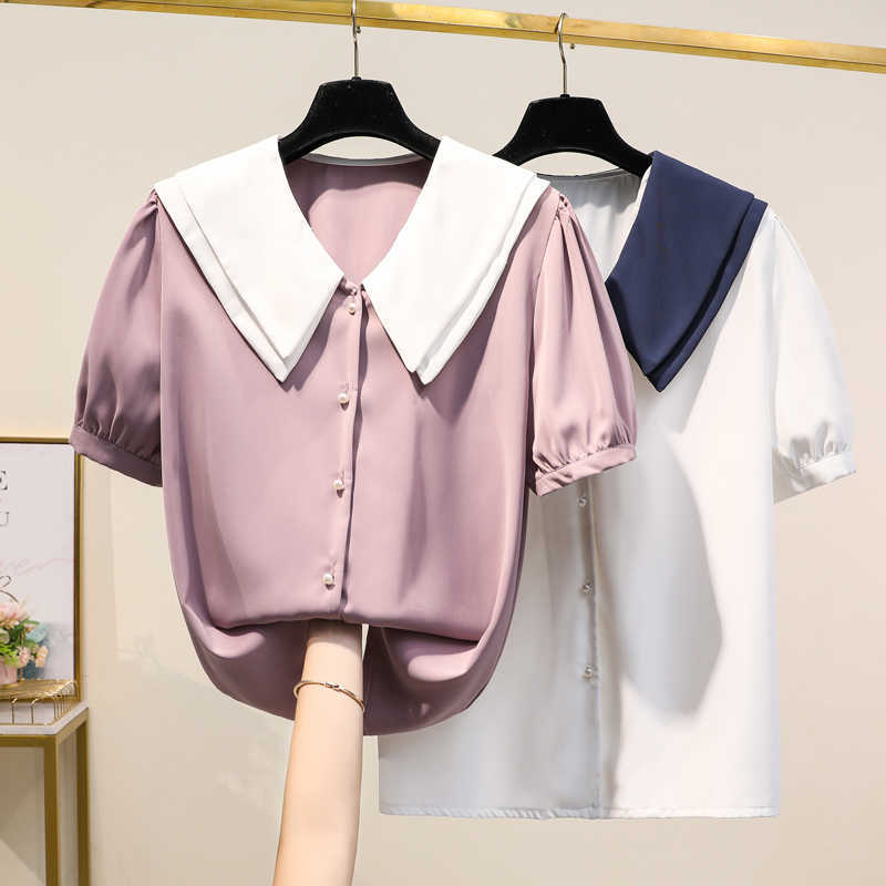 Summer Fashion Button Up Satin Silk Shirt Vintage Blouse Women White Lady short Sleeves Female Loose Street Shirts plus size 210604
Summer Fashion Button Up Satin Silk Shirt Vintage Blouse Women White Lady short Sleeves Female Loose Street Shirts plus size 210604