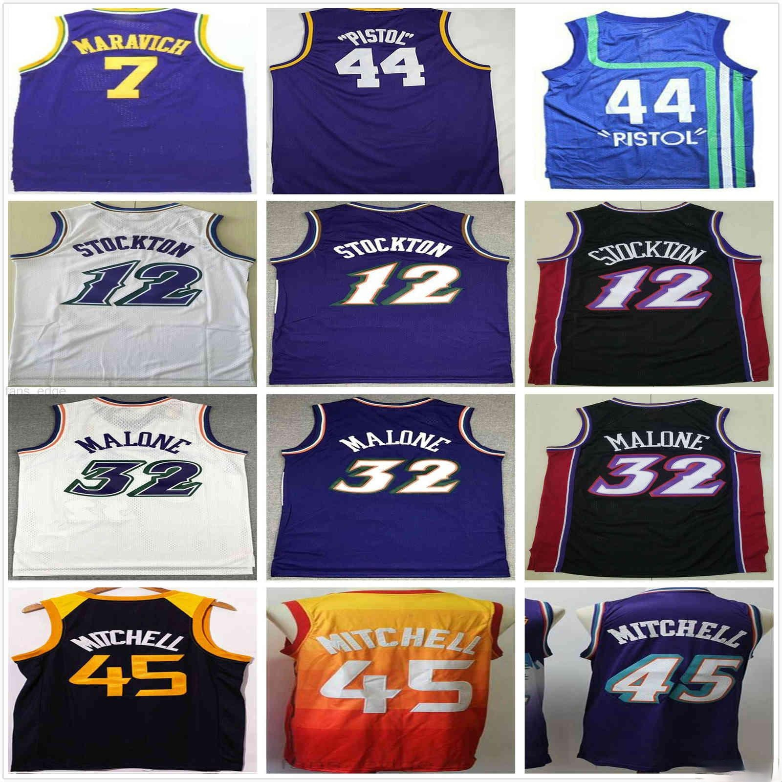 Retro Vintage Classic Basketball Jerseys John 44 Pistol 12 Stockton Karl 32 Malone 44 Pistol Pete 7 Maravich NCAA Donovan 45 Mitchell Jersey, Black
Retro Vintage Classic Basketball Jerseys John 44 Pistol 12 Stockton Karl 32 Malone 44 Pistol Pete 7 Maravich NCAA Donovan 45 Mitchell Jersey, Black