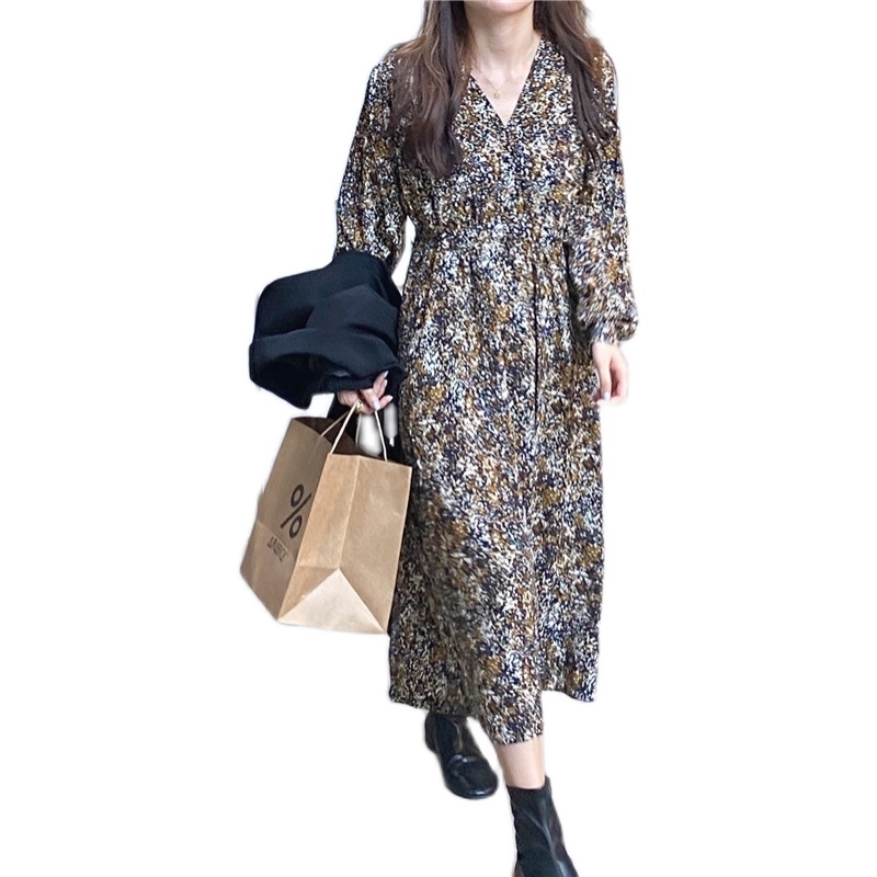 Plus Size Spring Girls Boho print Female Vintage Dress Party oversize long Sleeve Women Dresses Robe Vestido 210417Z
