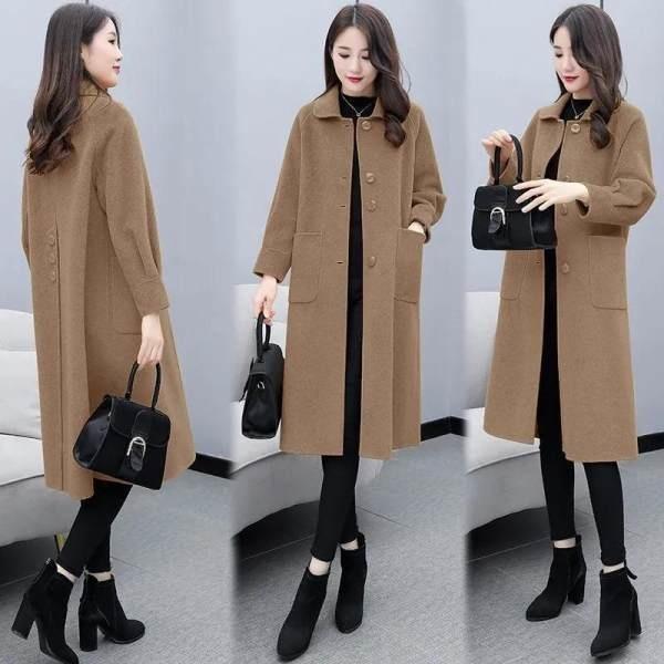 Women' Wool & Blends 2021 Thick Coat Long Overcoat Winter Lantern Sleeve Woolen Female Mid-length Outwear Office Lady Clothing Elegant, Black
Women' Wool & Blends 2021 Thick Coat Long Overcoat Winter Lantern Sleeve Woolen Female Mid-length Outwear Office Lady Clothing Elegant, Black