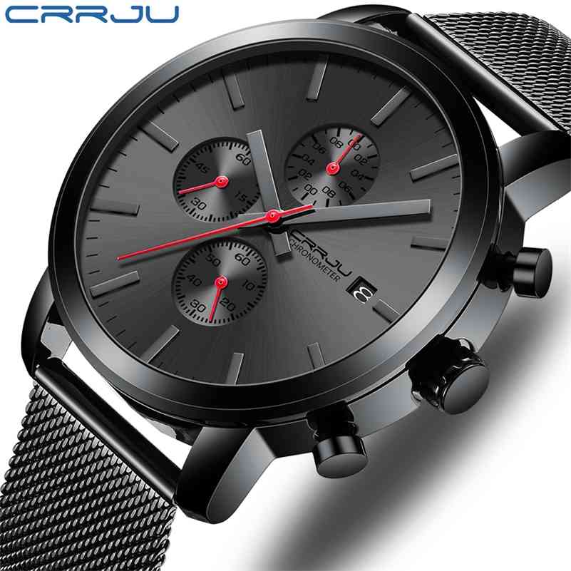 CRRJU Men's Watch Fashion Business Stainless Steel WristWatch for Men Military waterproof Cool Quartz watches relogio masculino 210517, Grey grey
CRRJU Men's Watch Fashion Business Stainless Steel WristWatch for Men Military waterproof Cool Quartz watches relogio masculino 210517, Grey grey
