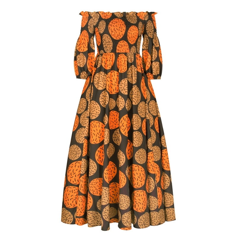 Vintage Sexy Clothes Fashion Dashiki Print Maxi Dress Party African Dresses for Women 210408