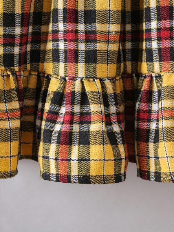 Girls Tartan Ruffle Hem Cami Dress SHE