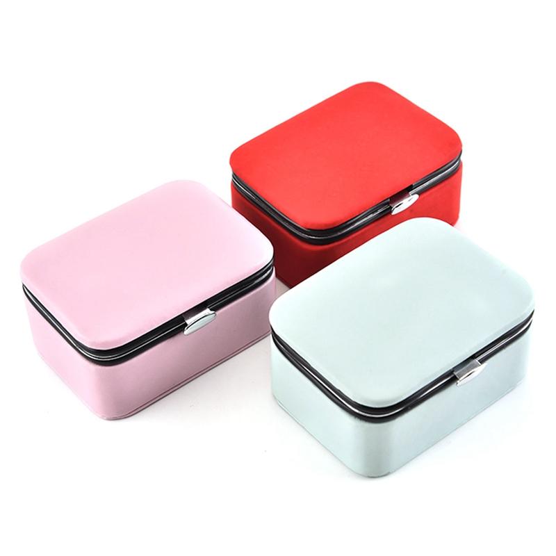 Jewelry Organizer Display Travel Case Boxes Portable Box PU Leather Grids Storage Necklace Earrings Cosmetic Bags & Cases
