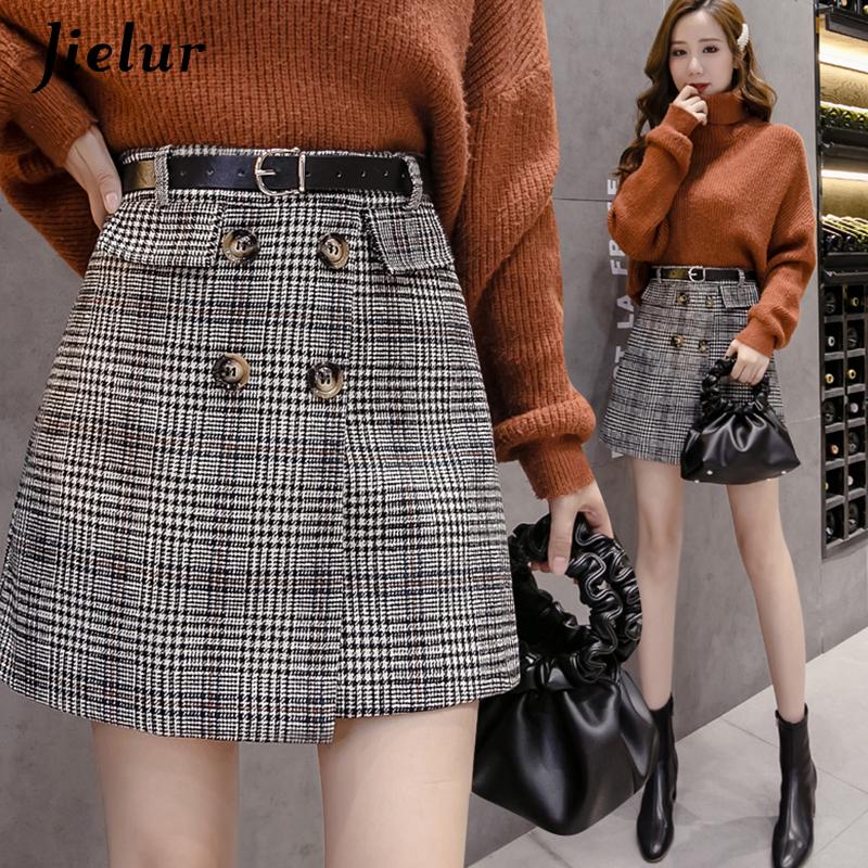 Skirts Plaid A-Line Skirt Thick Fashion Button With Sashes Autumn Winter Saia Korean Slim All-match Faldas Mujer Moda 2021, Gray
Skirts Plaid A-Line Skirt Thick Fashion Button With Sashes Autumn Winter Saia Korean Slim All-match Faldas Mujer Moda 2021, Gray