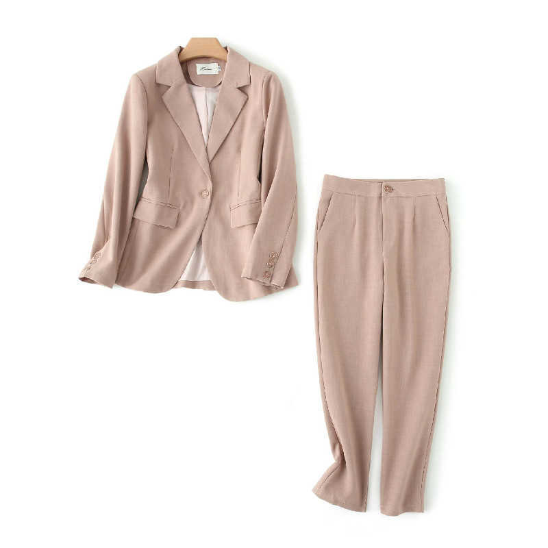 Fall professional women's pants suits High quality long sleeve ladies office jacket Casual trousers Office work clothes 210527
Fall professional women's pants suits High quality long sleeve ladies office jacket Casual trousers Office work clothes 210527