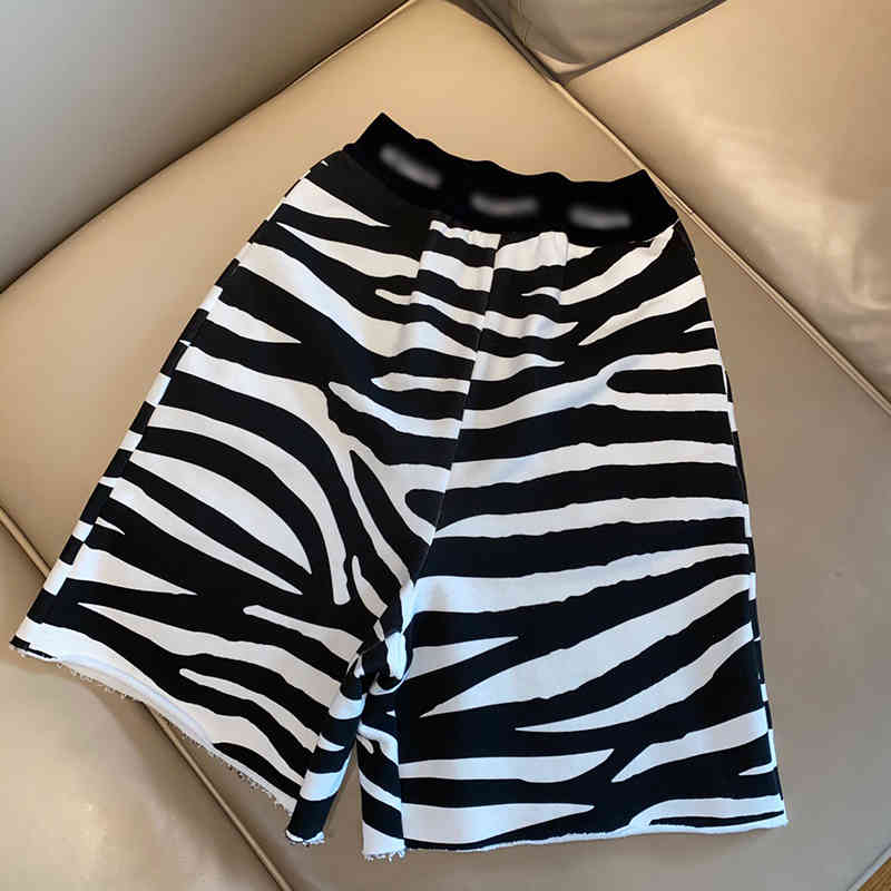 VGH Casual Loose Striped Trousers For Women High Elastic High Waist Knee Length Hit Color Wide Leg Pants Female Summer New 210421