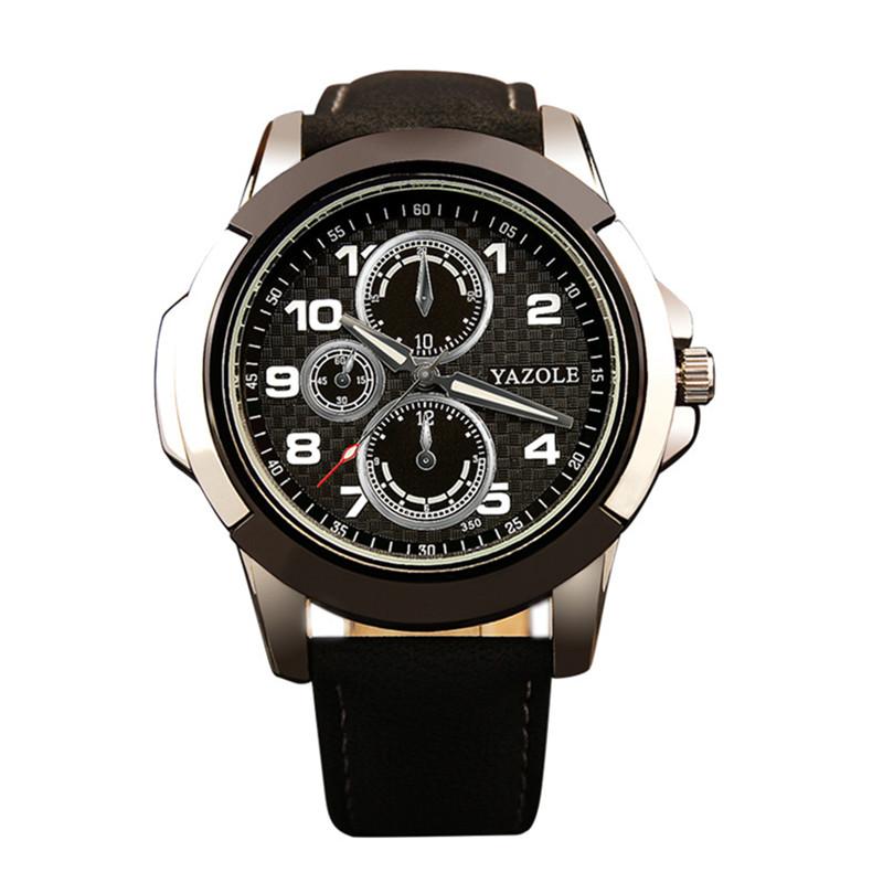 Wristwatches YAZOLE Fashion Top Brand Luminous Sport Watch Waterproof Military Men Watches Leather Strap Quartz Relogio Masculino, Black
Wristwatches YAZOLE Fashion Top Brand Luminous Sport Watch Waterproof Military Men Watches Leather Strap Quartz Relogio Masculino, Black