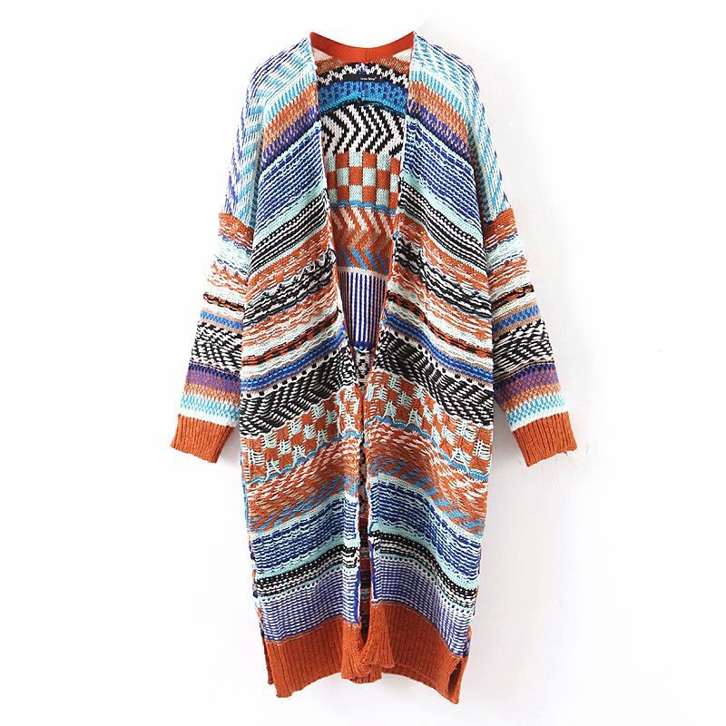 Women's Women Bohemian Sweaters Cardigan Autumn Winter Handmade Long Sleeve Colorful Striped Deco Crochet Casual Knits Tops Tees, Color as shown
Women's Women Bohemian Sweaters Cardigan Autumn Winter Handmade Long Sleeve Colorful Striped Deco Crochet Casual Knits Tops Tees, Color as shown
