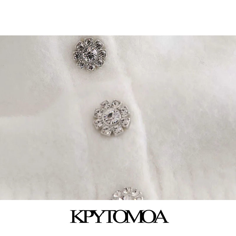 Women Fashion Soft-feel Cropped Knitted Cardigan Sweater Long Sleeve Buttons Female Outerwear Chic Tops 210420