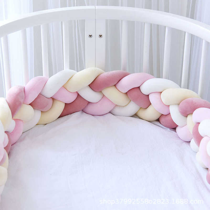 1M/2M/3M born Cot Bumper Baby Braid KnotCradle Braid Crib Bumper Baby Decorations Baby Room Crib Bebe Infant Knot Pillow Room 210812