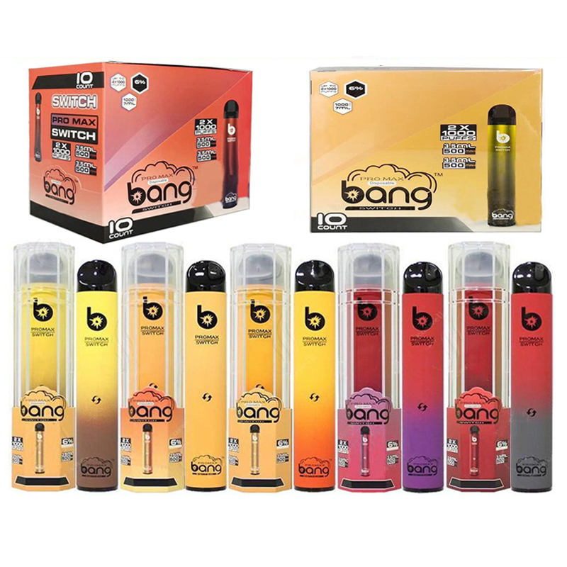Bang Pro Max Switch Disposable Electronic Cigarettes 2 IN 1 Device 8ml Pods 1100mah 2000 Puffs Vape Pen By Air Cargo
Bang Pro Max Switch Disposable Electronic Cigarettes 2 IN 1 Device 8ml Pods 1100mah 2000 Puffs Vape Pen By Air Cargo