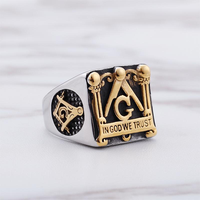 European And American Vintage Masonic Elements Ring Gold Casting Stainless Steel Men's Jewelry Cluster Rings
European And American Vintage Masonic Elements Ring Gold Casting Stainless Steel Men's Jewelry Cluster Rings