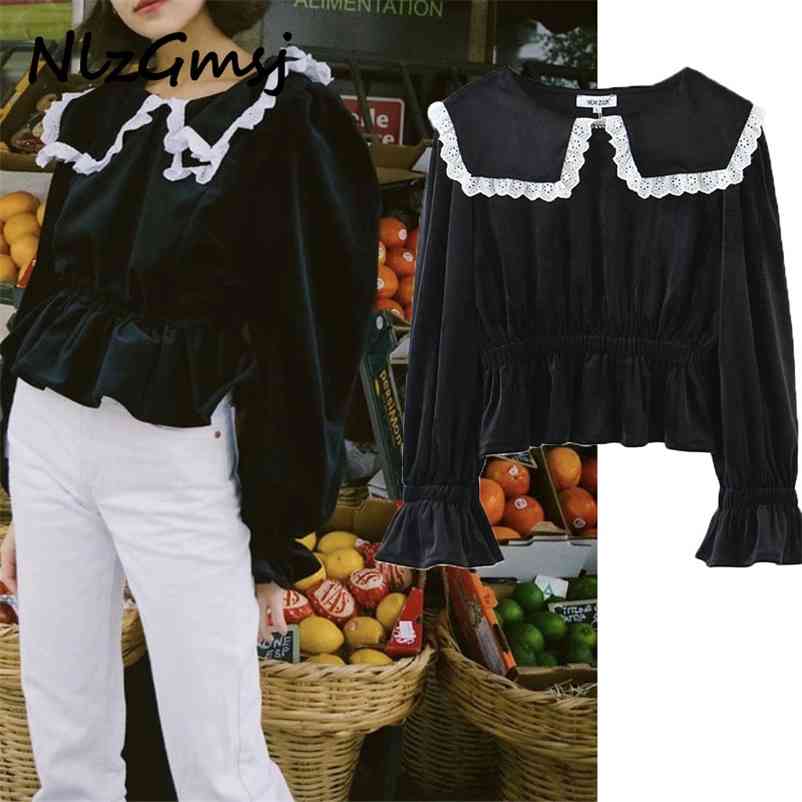 Blouse Women Retro Velvet Oversize Collar Shirt Long Sleeve Chic Female Tops 210628, As picture
Blouse Women Retro Velvet Oversize Collar Shirt Long Sleeve Chic Female Tops 210628, As picture