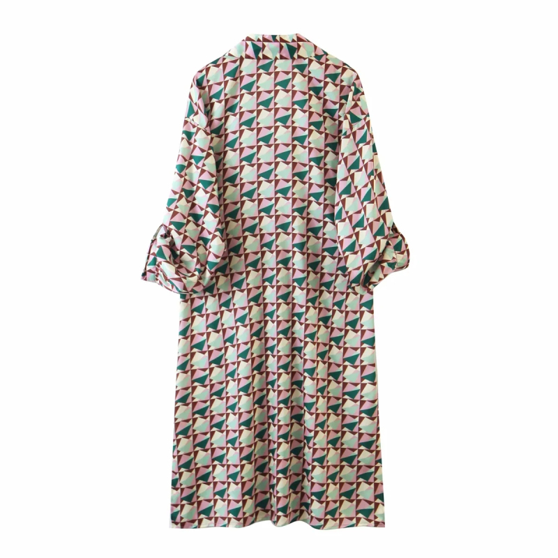 vintage women loose boho dress fashion ladies geometry print es casual female chic girls vestidos cool 210430