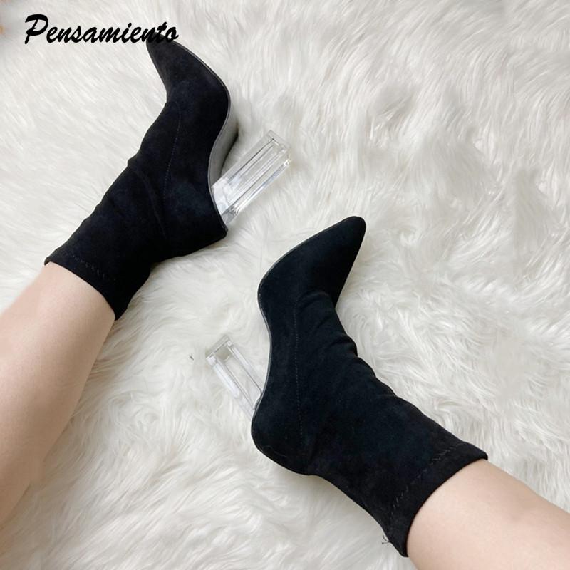 Boots Fashion Elastic Flock Women Ankle Autumn Winter Faux Suede High Quality Clear Heeled Sock Casual Short Shoes, Black
Boots Fashion Elastic Flock Women Ankle Autumn Winter Faux Suede High Quality Clear Heeled Sock Casual Short Shoes, Black
