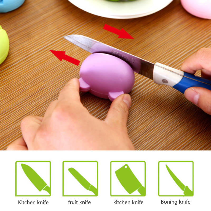 Whetstone Knife Grinding Mill Kitchen Gadgets 1 Pc Multifunction Cartoon Design Knife Sharpener Mini Grindstone
