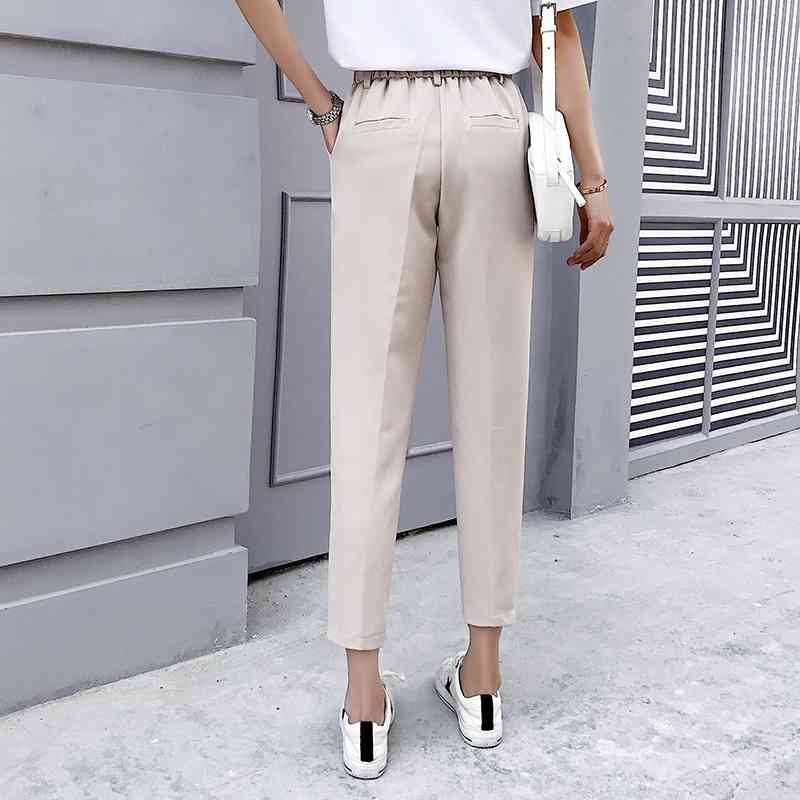 fashion Spring Autumn Women Pants Solid formal Harem Causal plus size Trousers women office Lady work pants 5093 50 210506