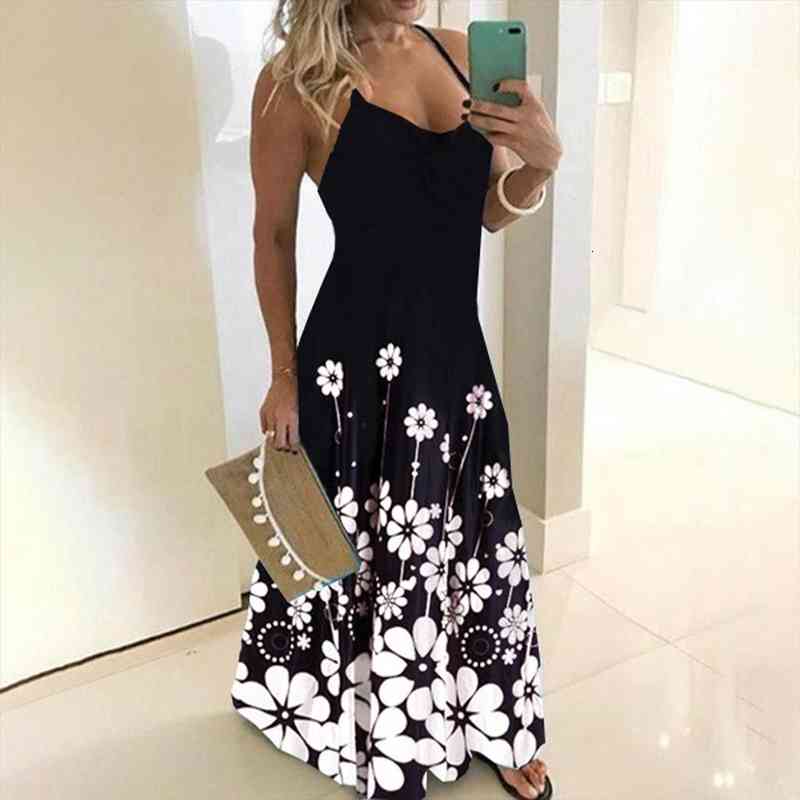 Women Vintage Floral Print Summer Dress Sexy Spaghetti Strap V Neck Long Dresses Elegant Sleeveless Tunic Beach Party Dress Robe, Black;gray
Women Vintage Floral Print Summer Dress Sexy Spaghetti Strap V Neck Long Dresses Elegant Sleeveless Tunic Beach Party Dress Robe, Black;gray