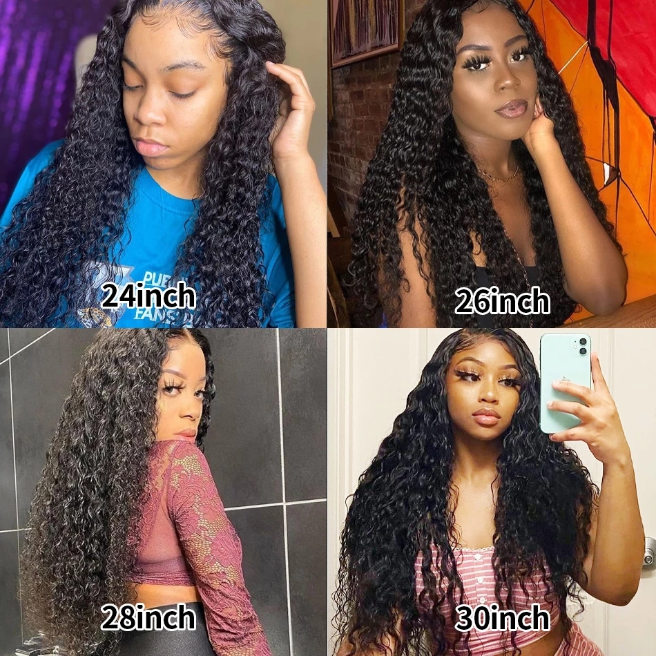 Free shipping 13x4 Lace Front Brazilian Kinky Curly For Women Long Natural Water Wave Synthetic Wigs With Baby Hair