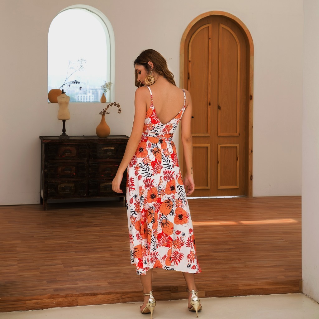 Foridol Colorful Floral Print Dress Summer Casual Beach Dresses Maxi Office Elegant Long Dress Boho Dress Female 210415