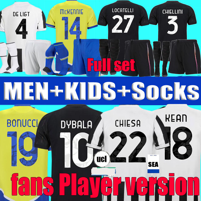 fans Player DYBALA CHIESA 21 22 juventus soccer jerseys LOCATELLI KEAN KAIO JORGE MORATA KULUSEVSKI JUVE football shirt DE LIGT 2021 2022 Men Kids Kit uniforms, Fans home
