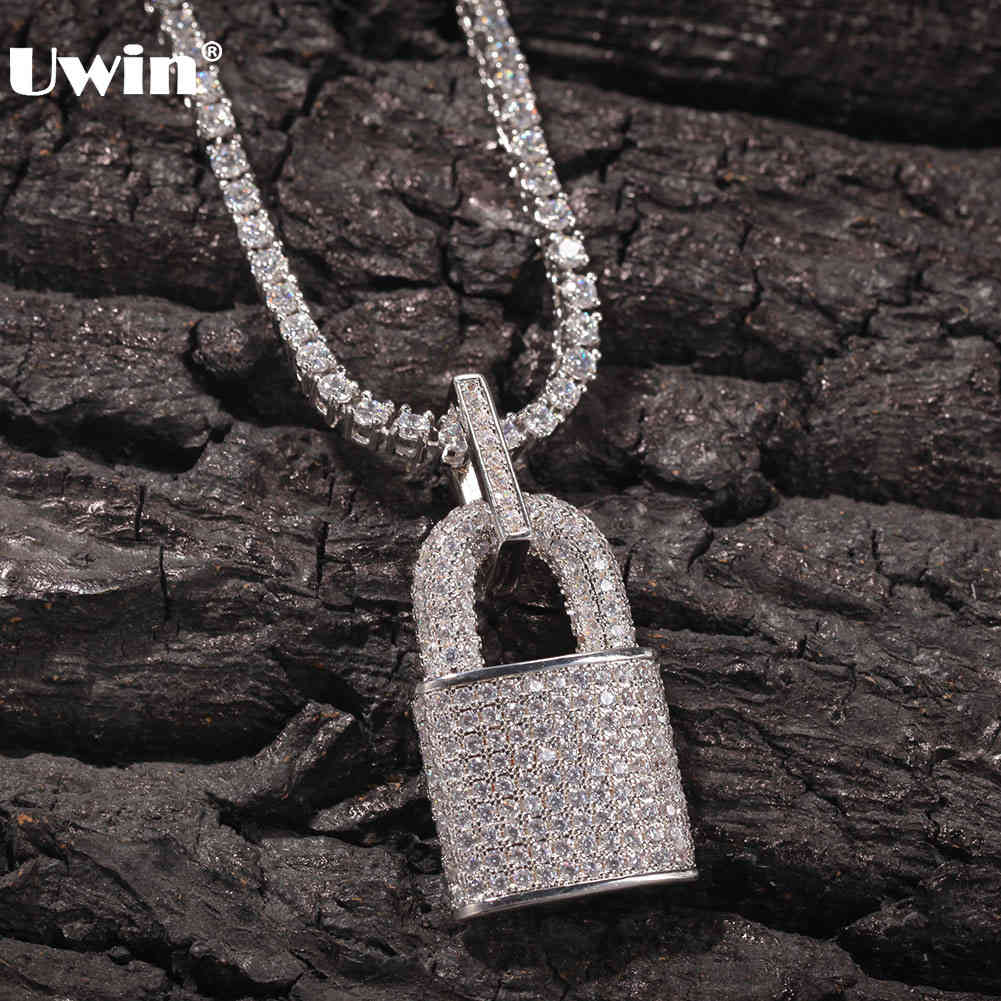 Uwin Full Cubic Zirconia Lock Pendant Necklaces Gold Silver Color Charms Necklace AAA Iced Out CZ Stone HipHop Jewelry X0509
Uwin Full Cubic Zirconia Lock Pendant Necklaces Gold Silver Color Charms Necklace AAA Iced Out CZ Stone HipHop Jewelry X0509