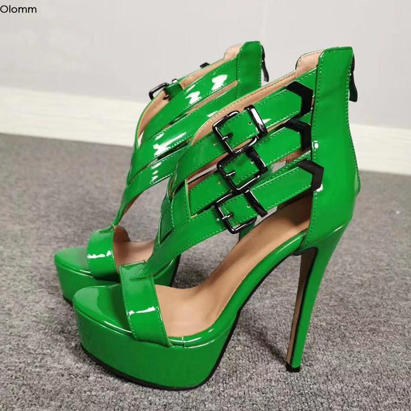 Olomm Handmade Women Platform Sandals Sexy Stiletto High Heel Open Toe Green Fuchsia Party Shoes US Plus Size 5-15, Black
Olomm Handmade Women Platform Sandals Sexy Stiletto High Heel Open Toe Green Fuchsia Party Shoes US Plus Size 5-15, Black