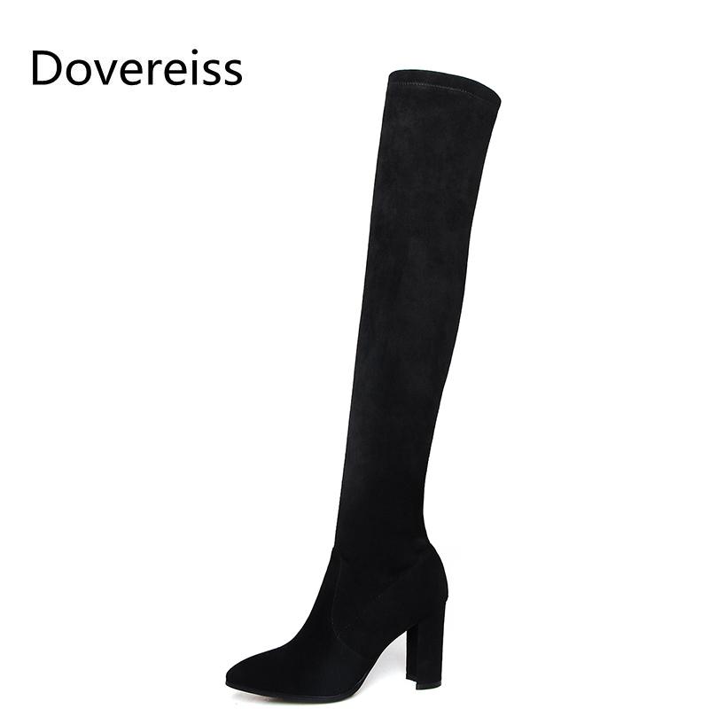 Boots Dovereiss Fashion Women's Shoes Winter White Pointed Toe Sexy Elegant Chunky Heels Over The Knee Concise Mature 34-39, Black
Boots Dovereiss Fashion Women's Shoes Winter White Pointed Toe Sexy Elegant Chunky Heels Over The Knee Concise Mature 34-39, Black