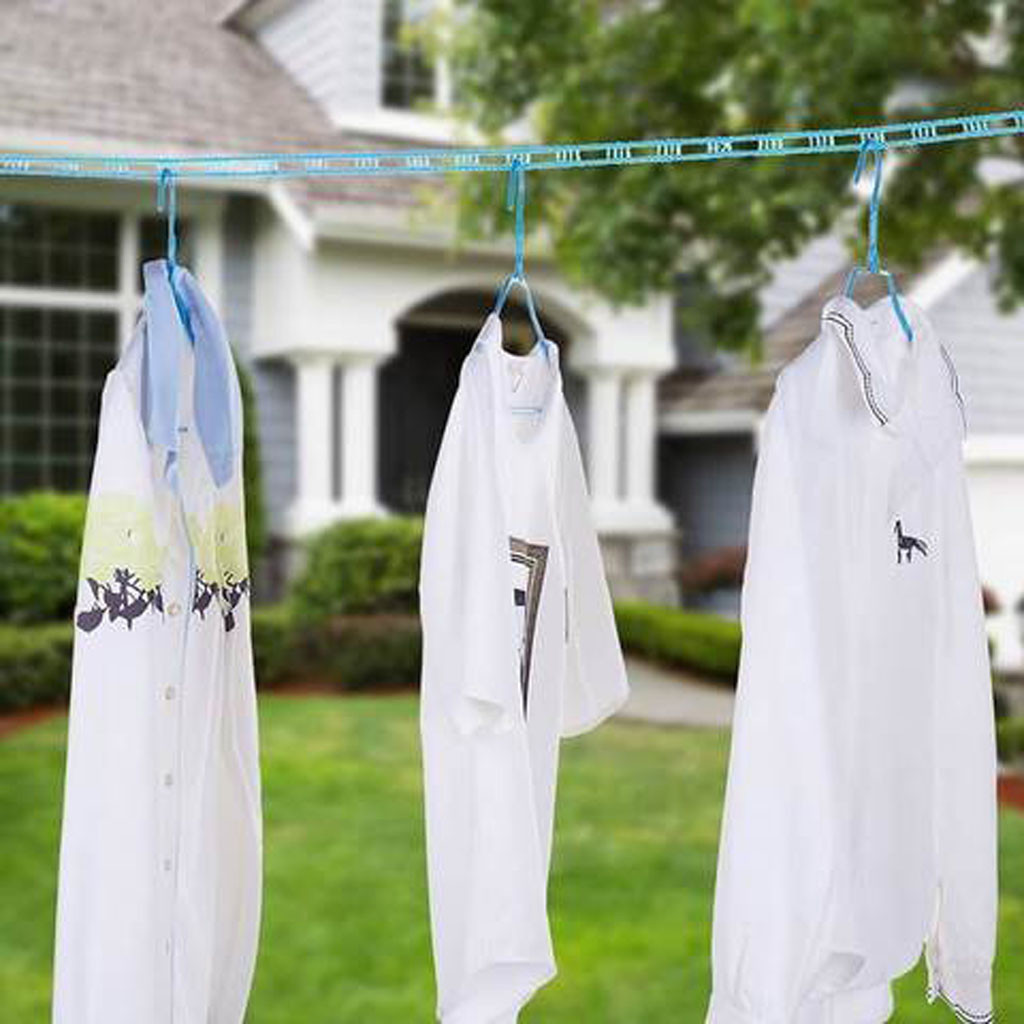 Tendedero retractile wind-proof suspension rope Drying rope hangers of anti-slip plastic clothes easy to carry retractable line