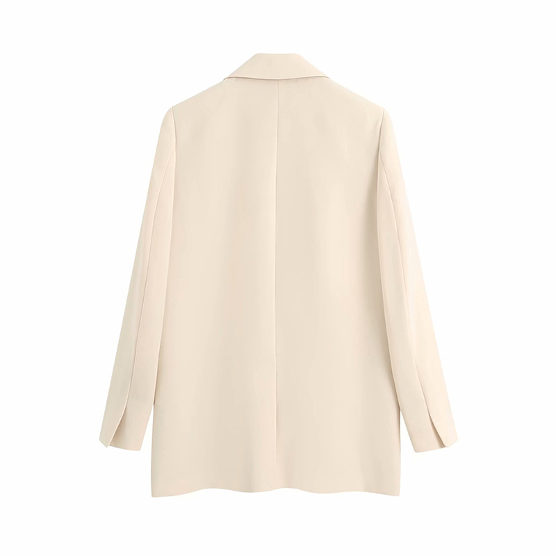 Blazer Femme Blanc Plaszcz Wiosenny Damski Vertical Casual Women Suit Coat Completo Donna Fashion Double-Breasted Ladies 210521