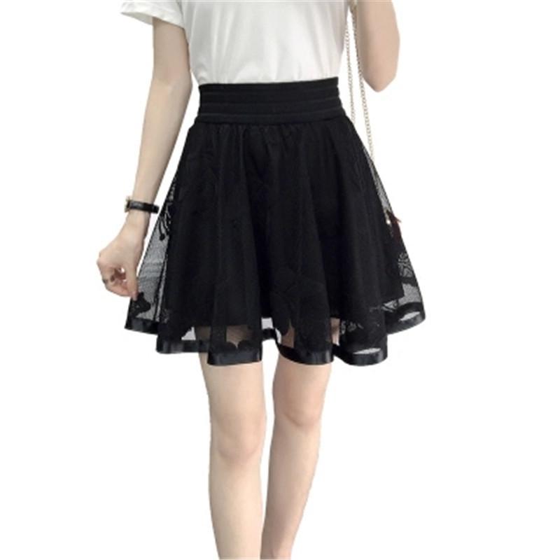 Skirts Spring Summer Women Sexy Elastic High Waist Flowers Embroidery Black Mini Skirt Female Elegant Floral Short Tulle ZY2777
Skirts Spring Summer Women Sexy Elastic High Waist Flowers Embroidery Black Mini Skirt Female Elegant Floral Short Tulle ZY2777