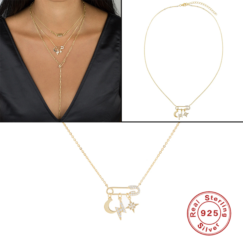 100% S925 Sterling Silver Lighting Star Paperclip Pendant Necklace For Woman Ladies Charming Chain Necklaces Collares Jewerly
100% S925 Sterling Silver Lighting Star Paperclip Pendant Necklace For Woman Ladies Charming Chain Necklaces Collares Jewerly