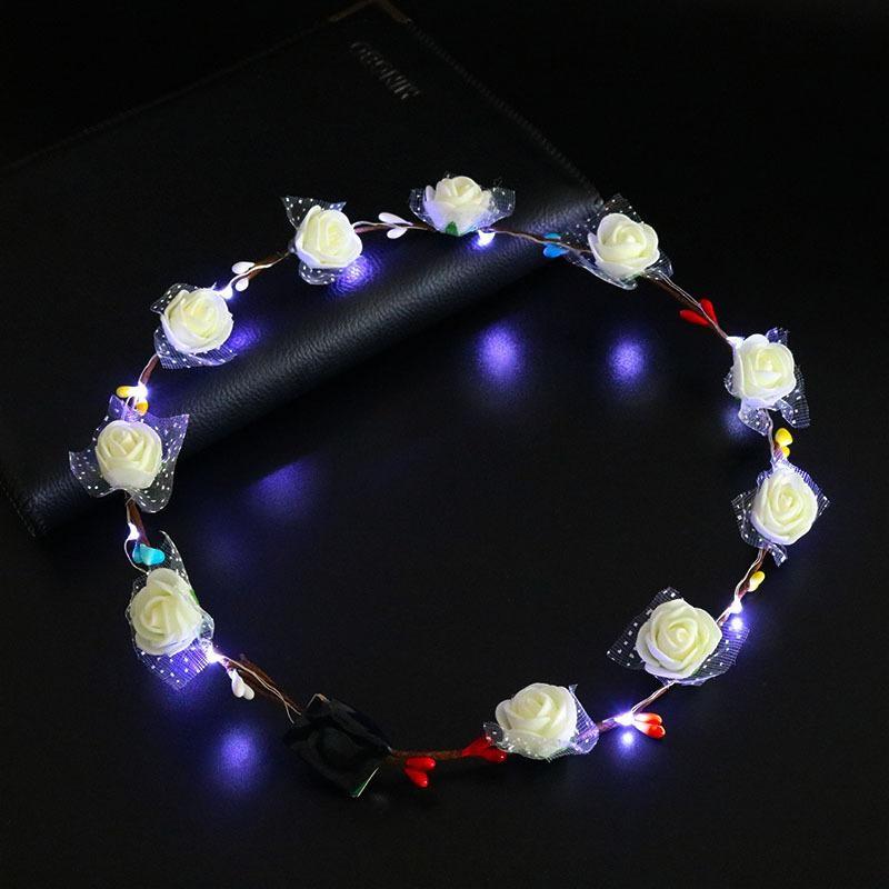 2021 LED Crown Wreath Headband Luminous 10 Led Flower Headpiece Headdress For Girls Women Wedding Free shipping