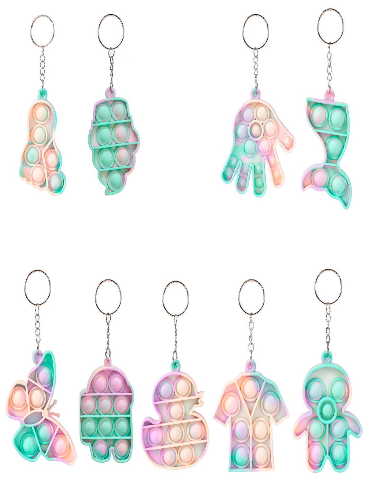 DHL 3-7 days delivery Random Mini Pop Its Fidget Toys Kit Keychain Autism Squishy Stress Reliever Toys Adult Children Anti Stress Set Antistress Toys 