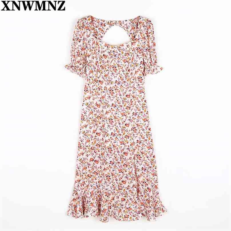 Pink Floral Print Short Sleeve Women Dress Vintage Backless Midi Dresses Sexy Split Vestidos summer women's dress 210520, Multi
Pink Floral Print Short Sleeve Women Dress Vintage Backless Midi Dresses Sexy Split Vestidos summer women's dress 210520, Multi