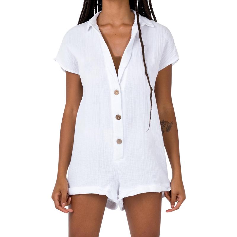 Women' Jumpsuits & Rompers FREE OSTRICH Women Romper Summer Solid Bodysuits Loose V-Neck Short Sleeve Buttons Cotton And Linen Casual, Wh
Women' Jumpsuits & Rompers FREE OSTRICH Women Romper Summer Solid Bodysuits Loose V-Neck Short Sleeve Buttons Cotton And Linen Casual, Wh