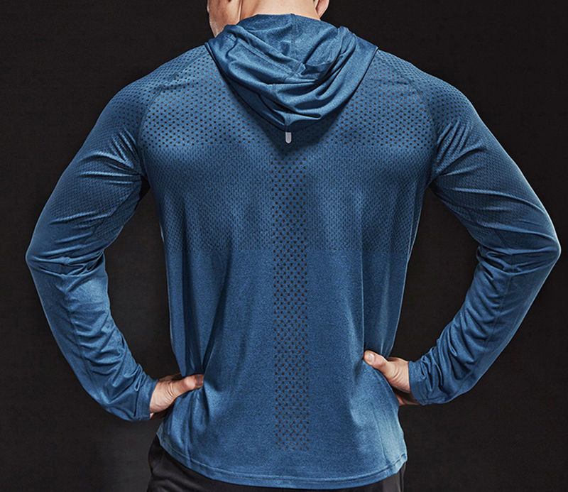 Autumn winter thick Running Man Men Long Sleeve Hooded Gym T shirt Fitness Training T-shirt Quick Dry Breathable Sports