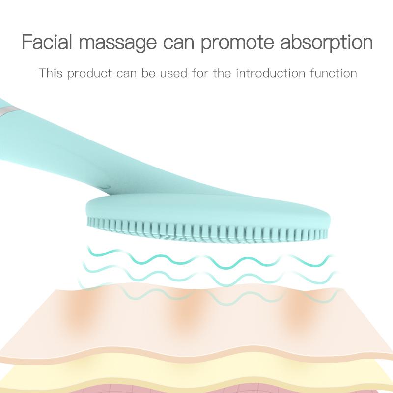 Portable New Facial Cleansing Brushes Face silicone Brush Face Cleaner Device Spa Skin Care Massage Beauty Machine charging pink blue