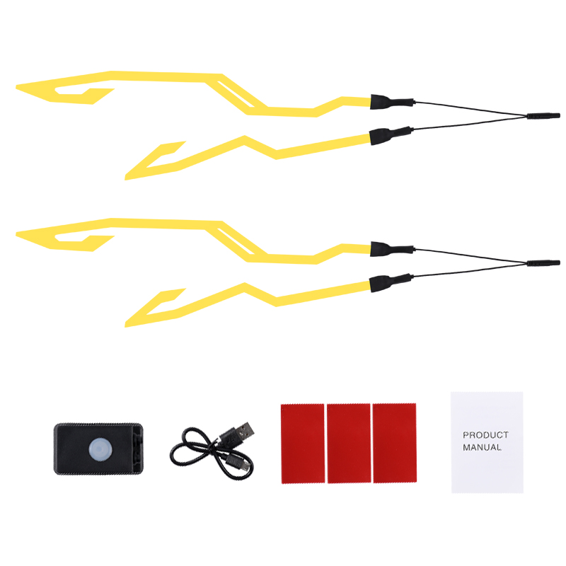 2pcs/set Motorcycle Stickers Helmet Lights Waterproof Lighting Strip EL Flashing LED Durable Kit Bar DIY Light Kits