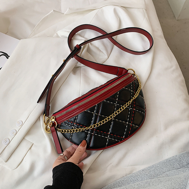 leather Waist Bag Small Chain Women's Fanny Pack Plaid Chest Shoulder Crossbody Designer Handbags and Purses Female, Black
leather Waist Bag Small Chain Women's Fanny Pack Plaid Chest Shoulder Crossbody Designer Handbags and Purses Female, Black