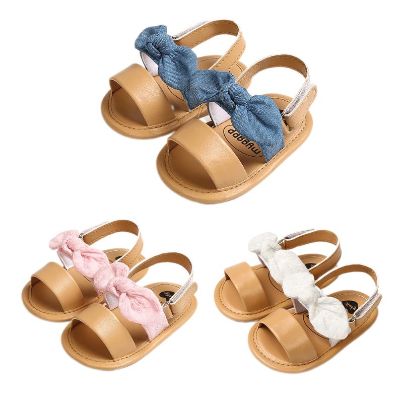 Sandals Pudcoco Baby 2021 Summer Born Kids Girl Shoes Cute Bowknot Anti-Slip Soft Sole Prewalkers -18M, Blue