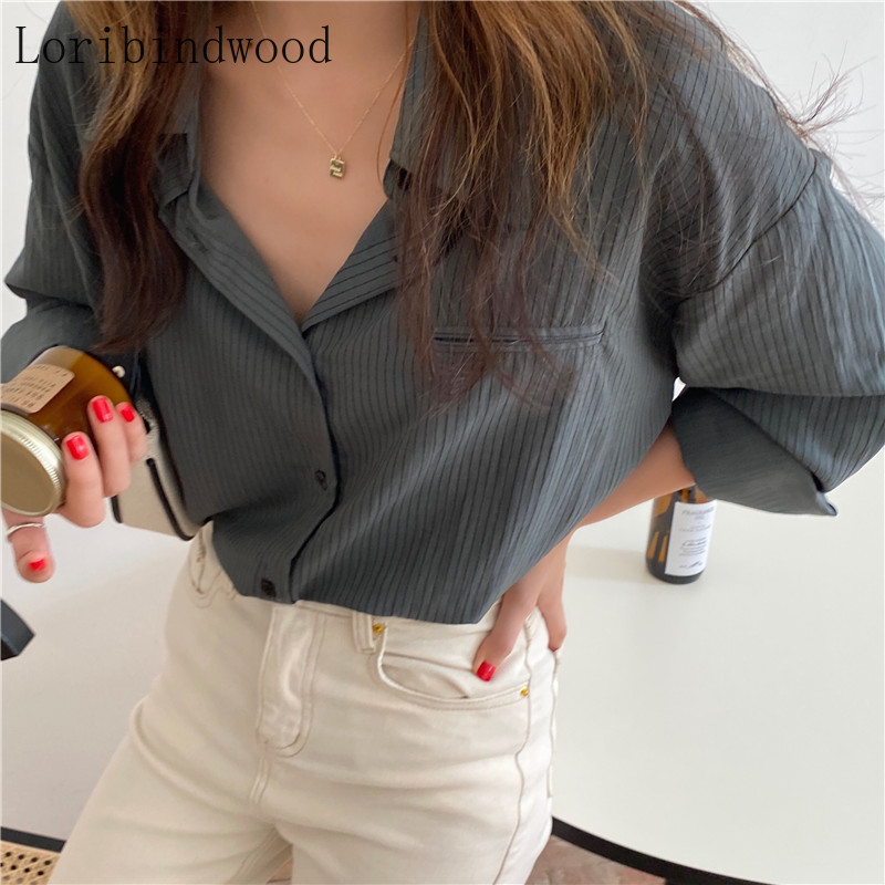 Autumn/winter Cotton Korean Version Striped 100 Long-sleeved Shirt 2 Colors. korean fashion clothing 210522, Dark brown
Autumn/winter Cotton Korean Version Striped 100 Long-sleeved Shirt 2 Colors. korean fashion clothing 210522, Dark brown