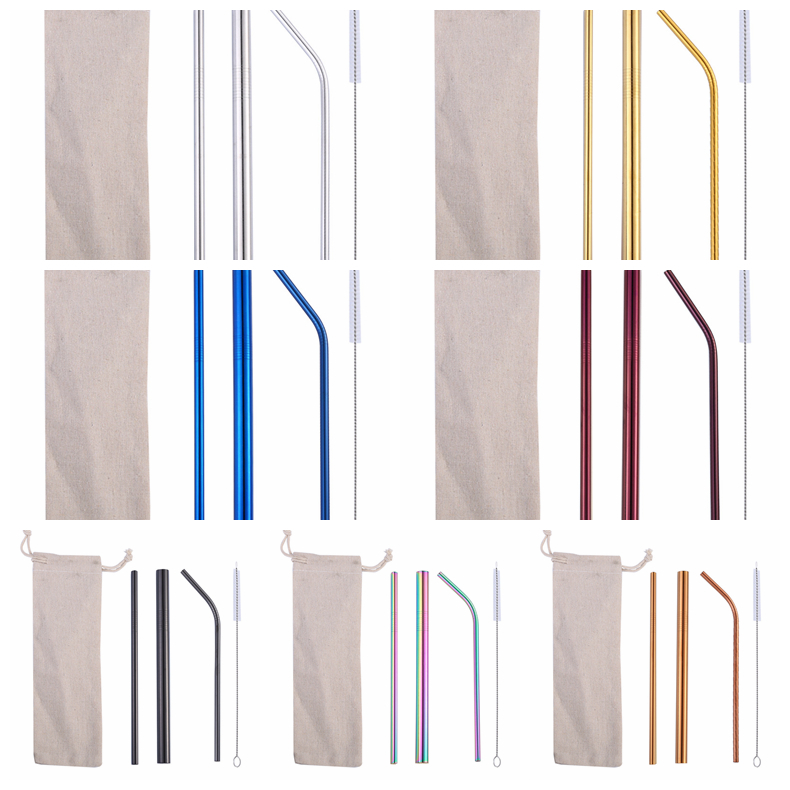 Stainless Steel Straw Sets Colorful Drinking Straws with Brush Reusable Metal Straw Barware Cup Tumblers Accessories Supplies YFA2527
Stainless Steel Straw Sets Colorful Drinking Straws with Brush Reusable Metal Straw Barware Cup Tumblers Accessories Supplies YFA2527