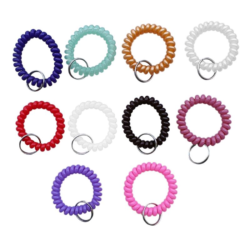Keychains 10 Pcs Wrist Band Key Ring Chains Spiral Coil Prevent Your From Going Missing Colorful Keychain
Keychains 10 Pcs Wrist Band Key Ring Chains Spiral Coil Prevent Your From Going Missing Colorful Keychain