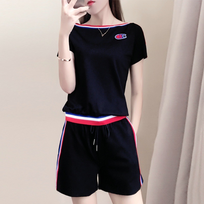 Tracksuits Fashion Sport Suit Cotton Sports Women's Summer 2021 Foreign Style Short Sleeve Shorts Running Two Piece Set, Gray
Tracksuits Fashion Sport Suit Cotton Sports Women's Summer 2021 Foreign Style Short Sleeve Shorts Running Two Piece Set, Gray